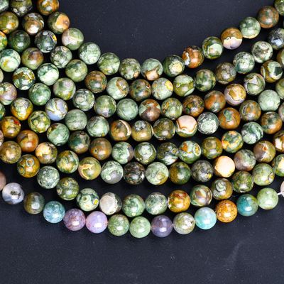 Kambaba Jasper Round Bead Cristal Natural de Pedras preciosas Filamentos de contas soltas para fabricação de jóias DIY