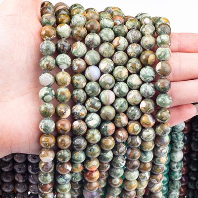 Kambaba Jasper Round Bead Cristal Natural de Pedras preciosas Filamentos de contas soltas para fabricação de jóias DIY