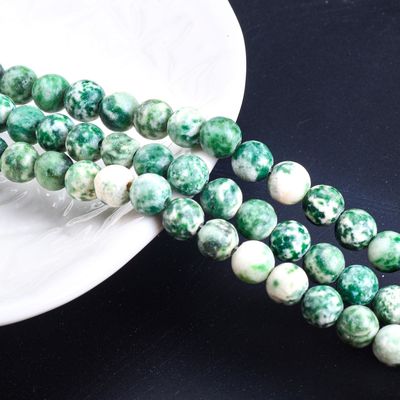 Bolas redondas com manchas azuis Cristal natural de pedra preciosa Filamentos de bolas soltas para fabricação de jóias DIY
