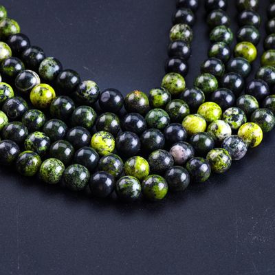Serpentine Jade Round Bead Natural Crystal Gemstone Loose Bead Strands para fabricação de jóias DIY