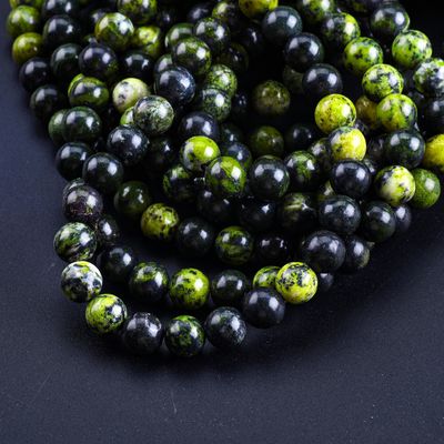 Serpentine Jade Round Bead Natural Crystal Gemstone Loose Bead Strands para fabricação de jóias DIY