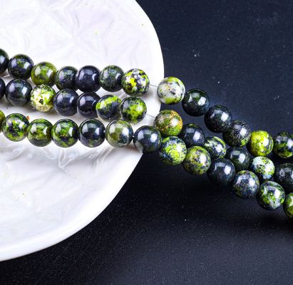 Serpentine Jade Round Bead Natural Crystal Gemstone Loose Bead Strands para fabricação de jóias DIY