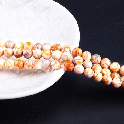 8mm Red Network Stone Gemstone Healing Crystal Stone Beads para fabricação de jóias