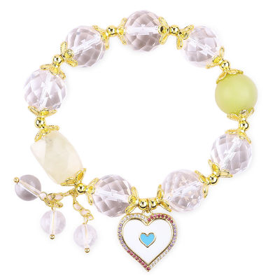 Bracelete de coroa redonda e elástica de 14 mm para meditação