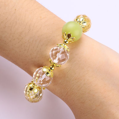 Bracelete de coroa redonda e elástica de 14 mm para meditação
