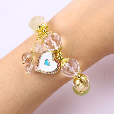 Bracelete de coroa redonda e elástica de 14 mm para meditação