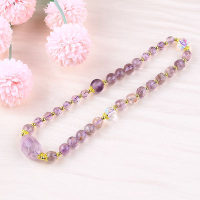 Double Layer Purple Azeztulite 12mm 14mm Pulseira de contas OEM ODM