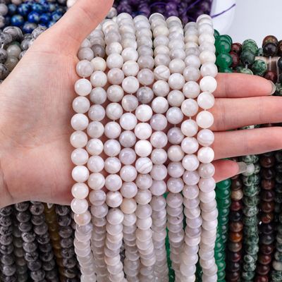 8mm Branco Crazy Lace Ágata Loose Beads OEM ODM Para artesanato DIY