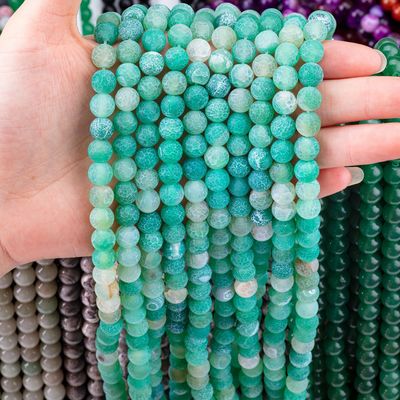 8 mm de cristal de ametista natural polido verde para colar de pulseira