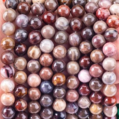 8MM de Jaspe de Madeira Pedra de Cristal Real Rondas e Soltas para Joias de Bolas de Madeira