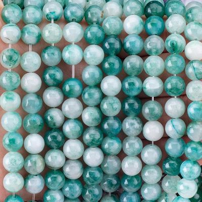 8mm Blue Jade Gemstone Beads Healing Crystal Stone Beads para fabricação de jóias