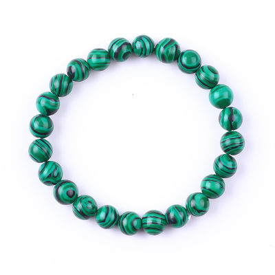 Elastic Natural Malachite Verde Anti Ansiedade Curativo Pulseira de Bolas