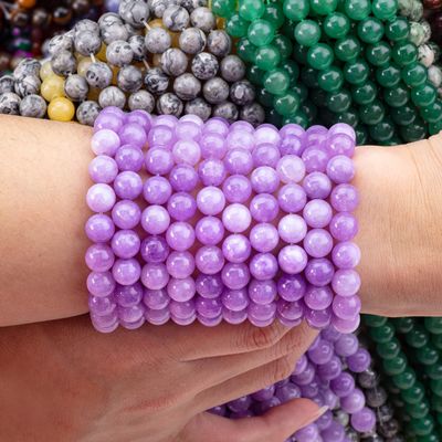 8mm Violeta Jade Pedras preciosas de cristal para a fabricação de jóias