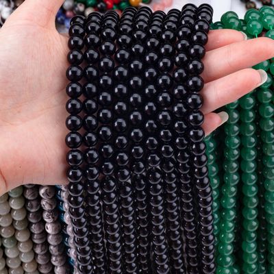 Obsidiano Natural de Cristal Negro 8MM Rondas Perlas de Pedra Amarela Solta Para Fabricação de jóias DIY