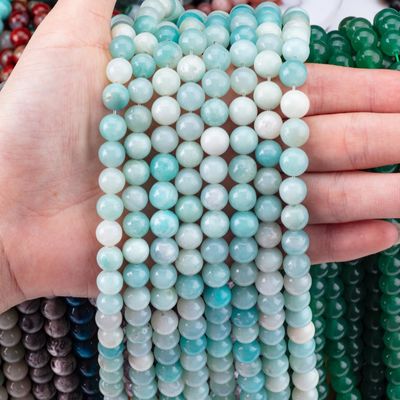 8mm Blue Amazonite gemstone Beads Healing Crystal Stone Beads para fabricação de jóias