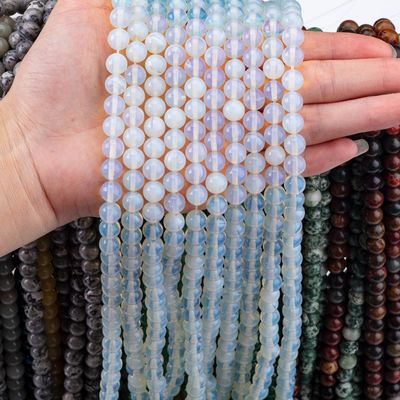 6mm/8mm/10mm/12mm Perlas de pedra soltas curativas para fabricação de jóias
