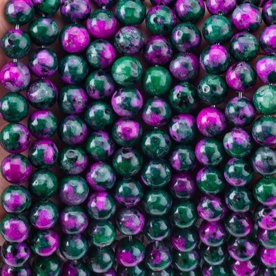 8mm Epidote Gems Beads Rubí escuro Zoisite Gemstone Beads Curação Cristal Pedra Beads Beads para a fabricação de jóias