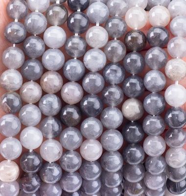 Grau nublado Quartz de grãos de contas semipreciosas Pedra cristalina natural Pedra preciosa para fazer jóias