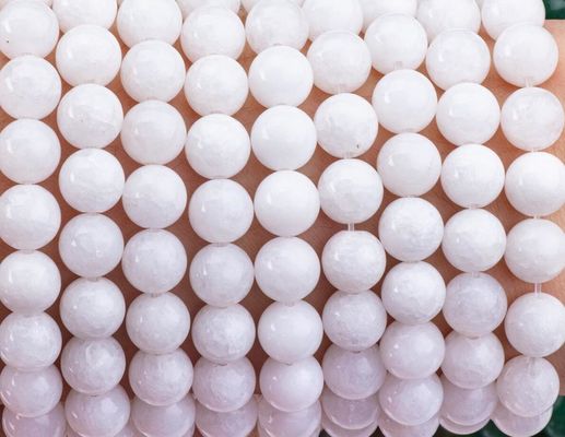 Jade Branco Filamentos de contas soltas Pedra Semi-Preciosa Pedra Cristalina Natural Pedra preciosa para fabricação de jóias DIY