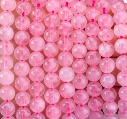 Pedra natural de cristal Rosa Quartz Filamentos de contas soltas Pedra semi-preciosa para fabricação de jóias