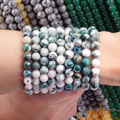 8mm árvore Ágata gemstone contas de cristal de pedra curativa contas para joalharia
