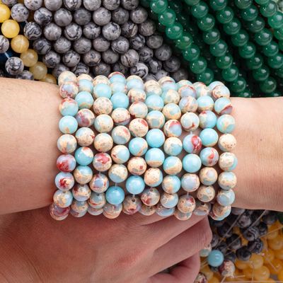 Pedra semi-preciosa Shoushan Pedra Jaspe Fios de contas soltas Pedra de pele de serpente para fabricação de jóias DIY