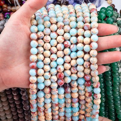 Pedra semi-preciosa Shoushan Pedra Jaspe Fios de contas soltas Pedra de pele de serpente para fabricação de jóias DIY
