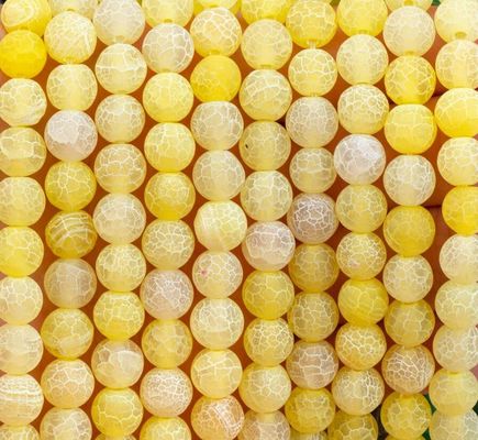 Ágata amarelo temperada Rondas contas semi-preciosas Fios de contas soltos Para fazer jóias DIY