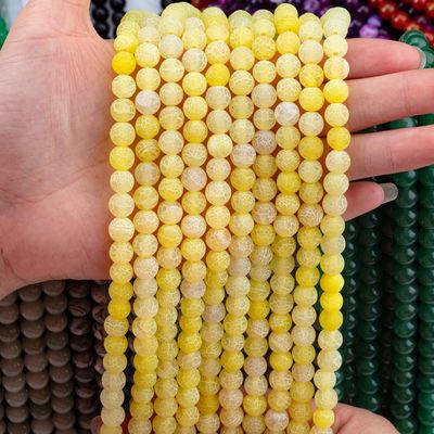 Ágata amarelo temperada Rondas contas semi-preciosas Fios de contas soltos Para fazer jóias DIY