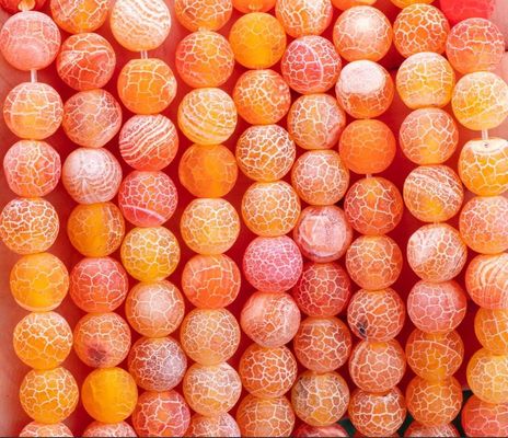 Laranja Agate desgastado Filamentos de contas soltas 2 mm contas semi-preciosas