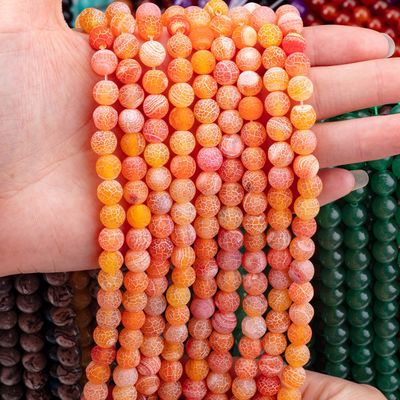 Laranja Agate desgastado Filamentos de contas soltas 2 mm contas semi-preciosas