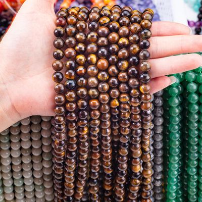 8mm Brown Tiger Eye Gemstone Beads Healing Crystal Stone Beads para fabricação de jóias