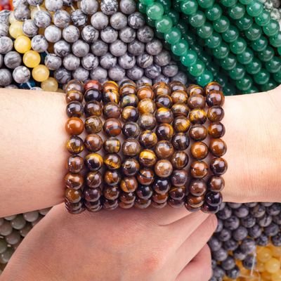 8mm Brown Tiger Eye Gemstone Beads Healing Crystal Stone Beads para fabricação de jóias