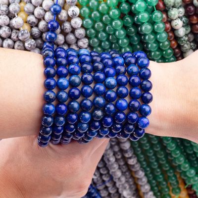 8mm Lapis Lazuli escuro Pedras preciosas contas de cristal de pedra curativa para joalharia