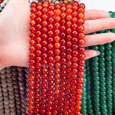 Ágata Vermelha 8 mm Pedra de Carnelia Natural Perlas Redondas Para Joias de Festa