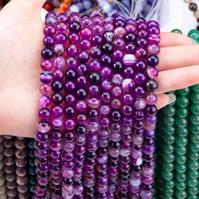 Ágata Púrpura de 8 mm de forma redonda para dar como presente
