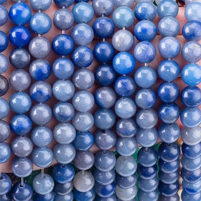 8mm Blue Aventurine Gemstone Beads Healing Crystal Stone Beads para fabricação de jóias