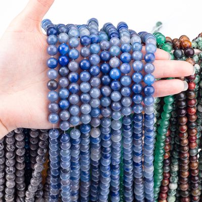 8mm Blue Aventurine Gemstone Beads Healing Crystal Stone Beads para fabricação de jóias