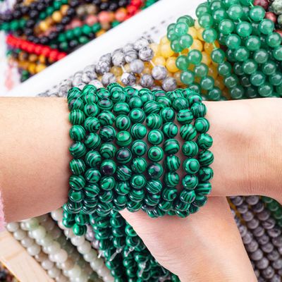 8mm Malachite gemstone contas de cristal de pedra curativa contas para joalharia