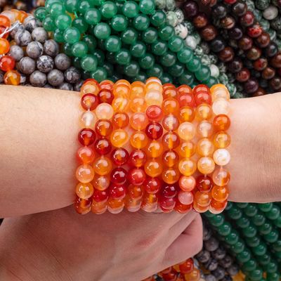 8mm Fire Quartz Gemstone Beads Healing Crystal Stone Beads para fabricação de jóias