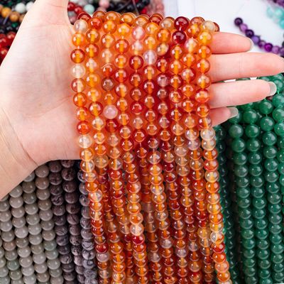 8mm Fire Quartz Gemstone Beads Healing Crystal Stone Beads para fabricação de jóias