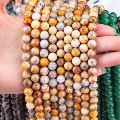8mm Crazy Lace Agate Gemstone Beads Healing Crystal Stone Beads para fabricação de jóias