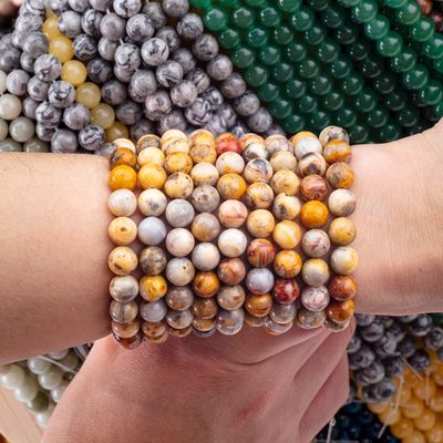 8mm Crazy Lace Agate Gemstone Beads Healing Crystal Stone Beads para fabricação de jóias