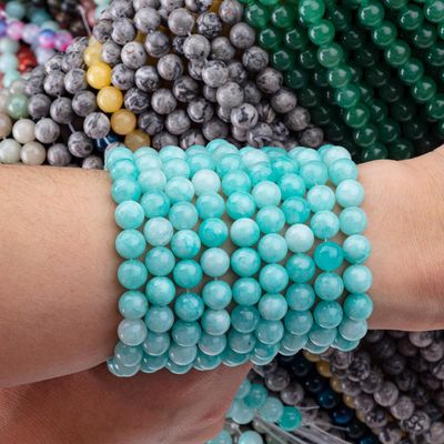 8MM Tianhe Stone Crystal Round Bulk Bead Para Jóias DIY Fazer Brinco E Colarinho