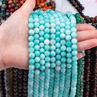 8MM Tianhe Stone Crystal Round Bulk Bead Para Jóias DIY Fazer Brinco E Colarinho