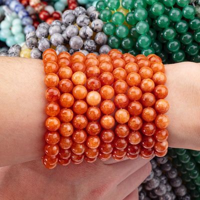 8MM Cristal Aventurina Vermelha Escura Gemsotne Rondas Perlas Soltas Para Joias Feitas à Mão