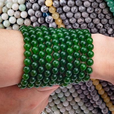Jade Verde Grátis Bulk Round Bead Custom Multidimensional Bead para a fabricação de jóias