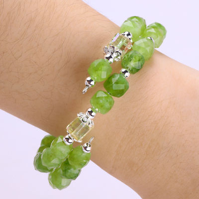Quadrado Multifastic Bead Peridot Bracelet Cristal Original Bracelet OEM ODM