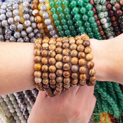 8mm Picture Jasper Gemstone Beads Healing Crystal Stone Beads para fabricação de jóias