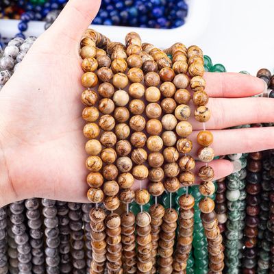 8mm Picture Jasper Gemstone Beads Healing Crystal Stone Beads para fabricação de jóias